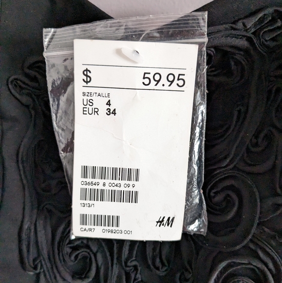 NWT H&M Black Strapless Mini Dress size 4 - Picture 4 of 9